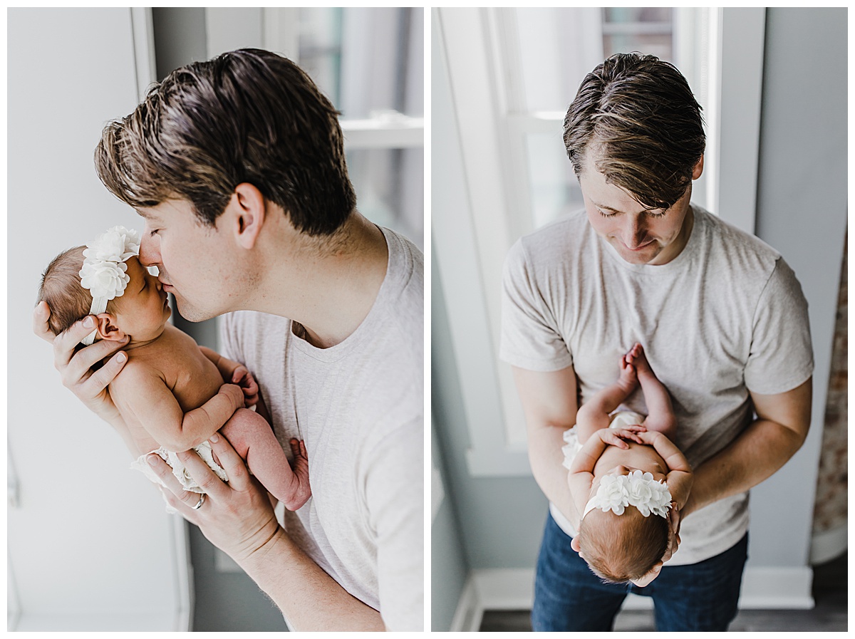 Amber Harrington Photography Washington DC Lifestyle Newborn Photography Dad and Baby Girl